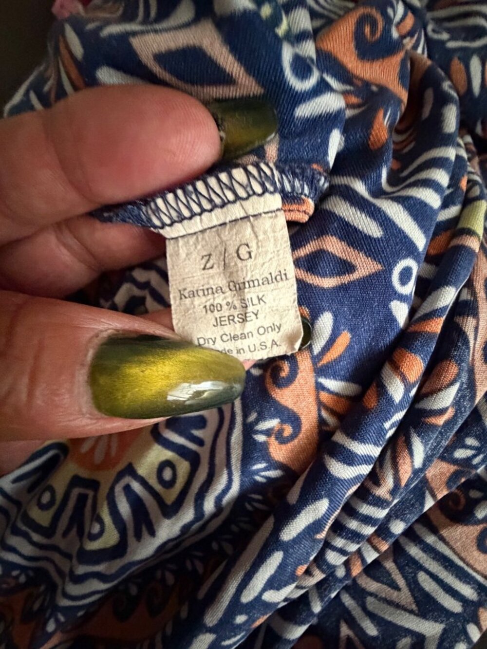 Karina Grimaldi Silk Jersey Halter Maxi Dress Made In USA - Picture 5 of 5